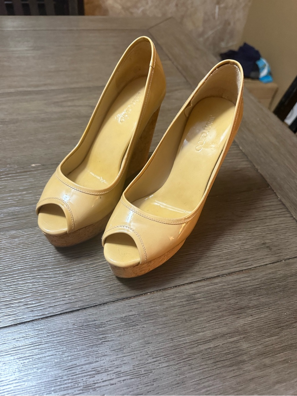 Jimmy Choo "Parley" Peep-Toe Pumps,